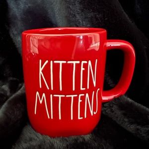 KITTEN MITTENS red mug Rae Dunn
